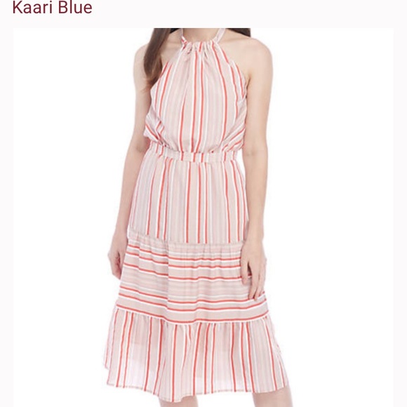 Kaari Blue Dresses & Skirts - Kaari Blue Ginkostrip Pink Halter Neck Dress